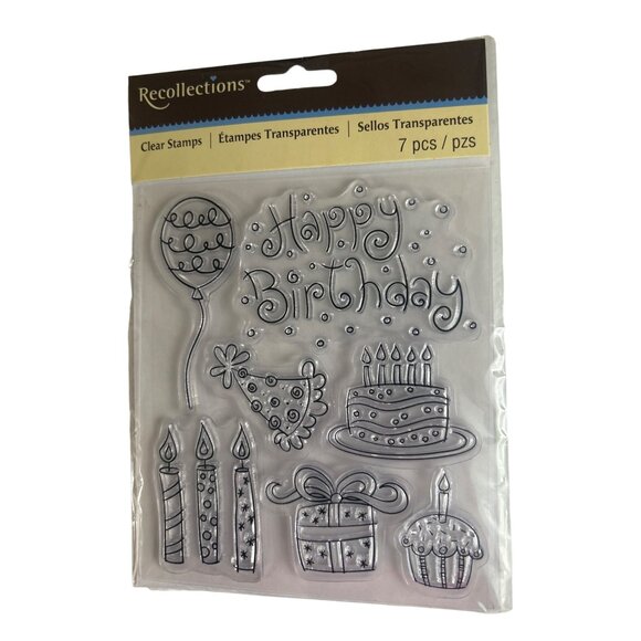 Recollections Clear Stamps Set 7 Pcs - Birthday + Unbranded Christmas - Picture 2 of 4